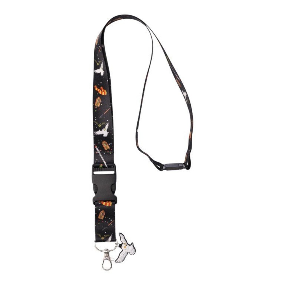 Wizarding World Harry Potter Lanyard Unisex OS Black New Hedwig Charm Clip
